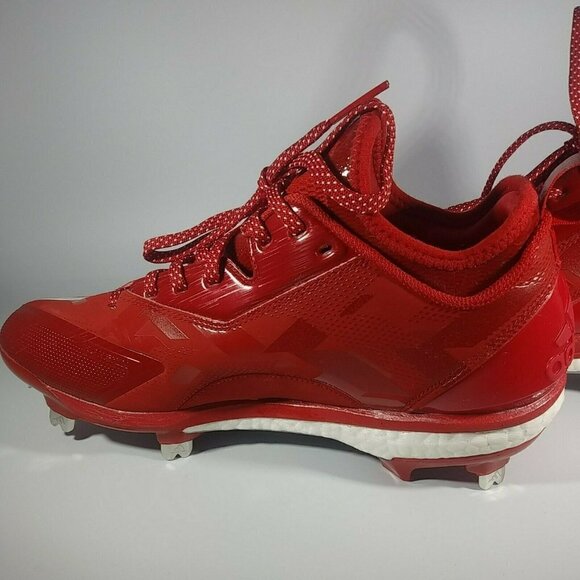 Adidas Ironskin Protrax Red Baseball Cleats Metal - Picture 5 of 9